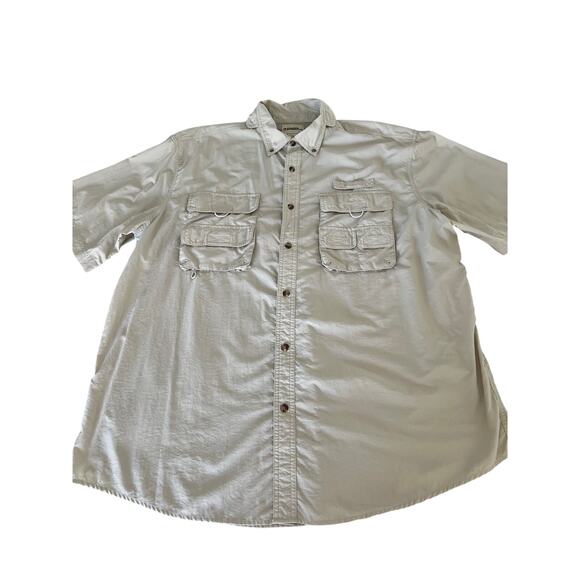 Gander Mountain Men’s XL Fishing Shirt Short Sleeve Pockets Vented - Picture 3 of 12